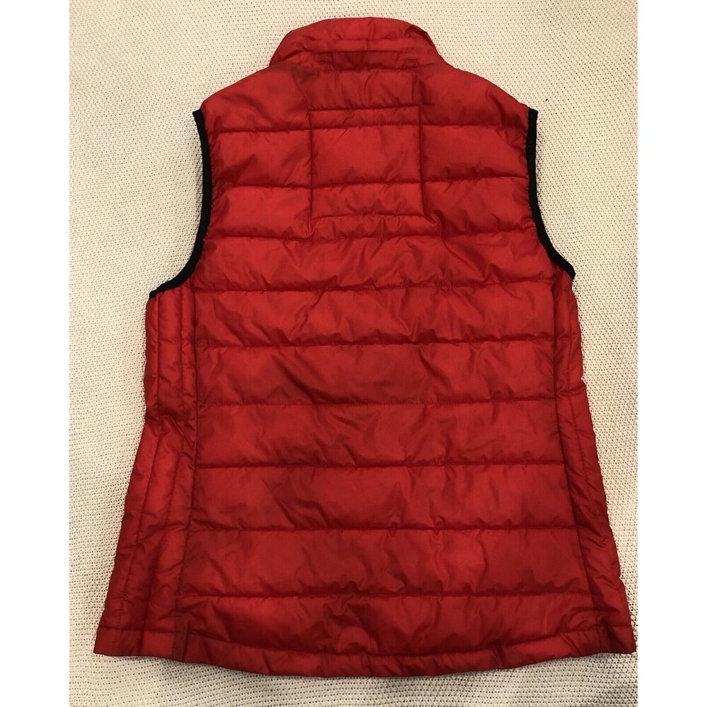 SUPERDRY Japanese Puffer Womens Vest Gilet Hooded Size S/M Red W Shiny Finish - Picture 2 of 11